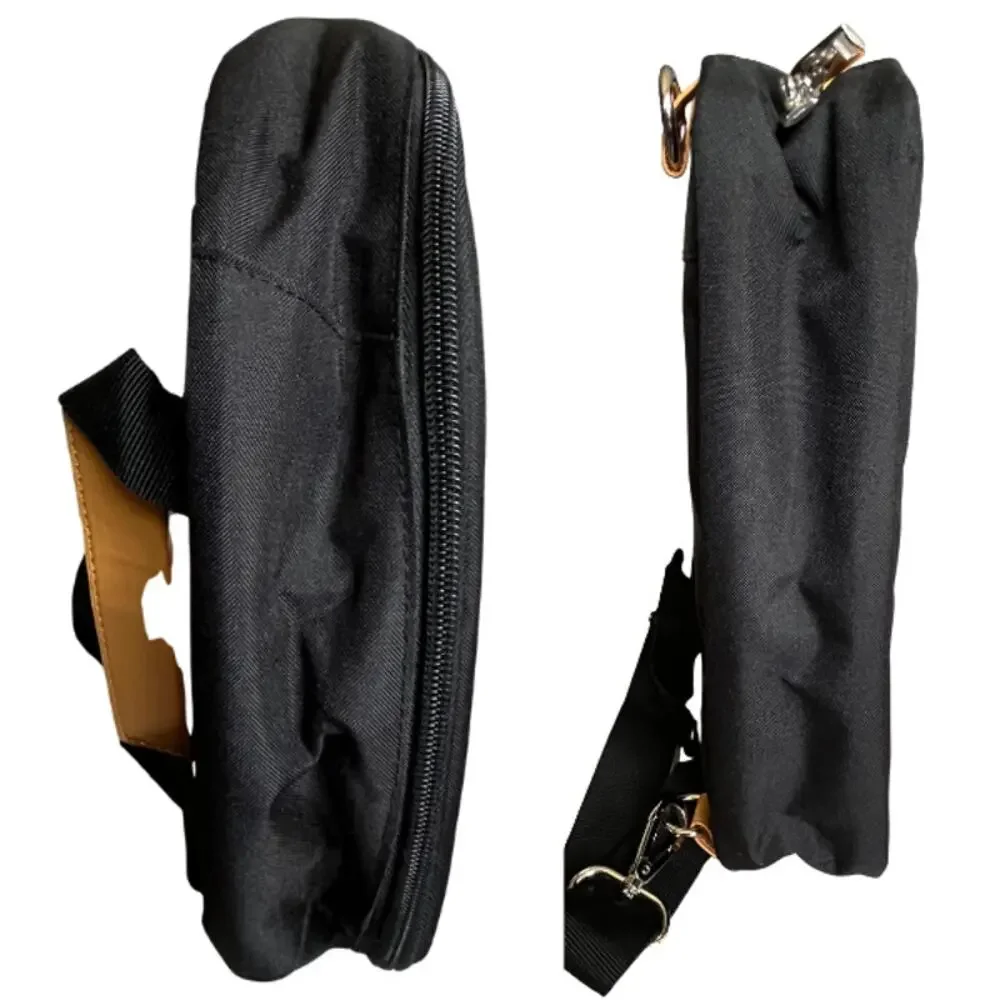 Black Multicompartment Computer Bag Adjustable Cross Strap Reinforced Handle